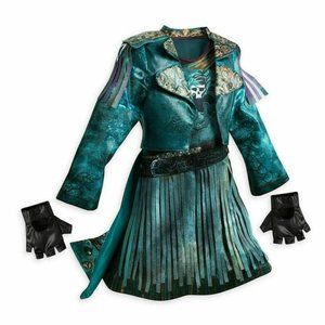 4 piece Disney Store Descendants Uma Costume Size 5/6 With Gloves & Hat